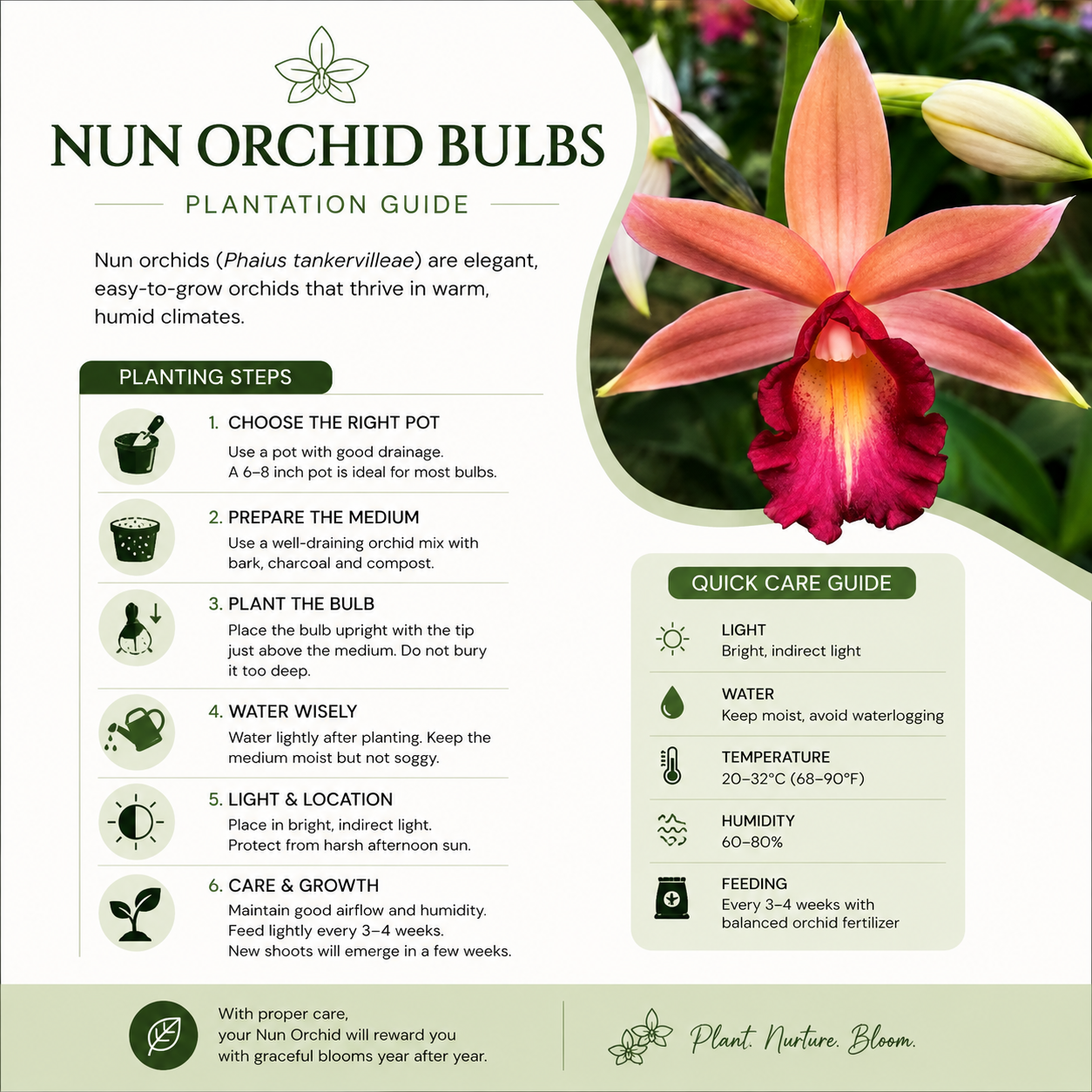 Nun Orchid Flower Bulbs