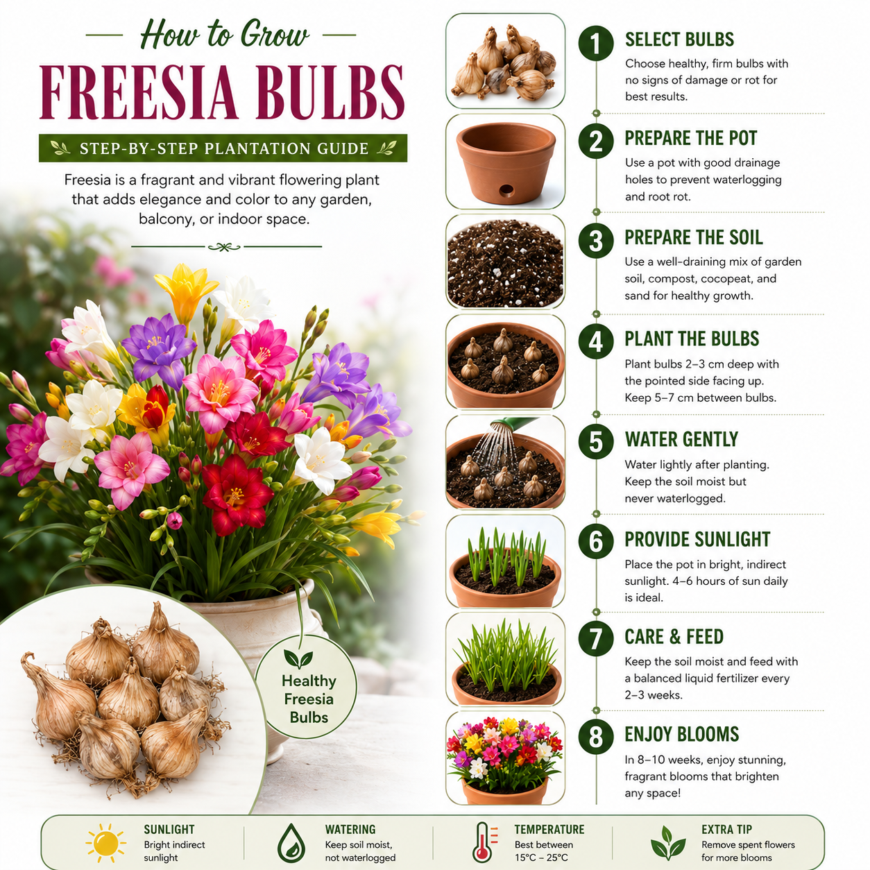 Freesia Single Bloom Bulbs (Random Colour )