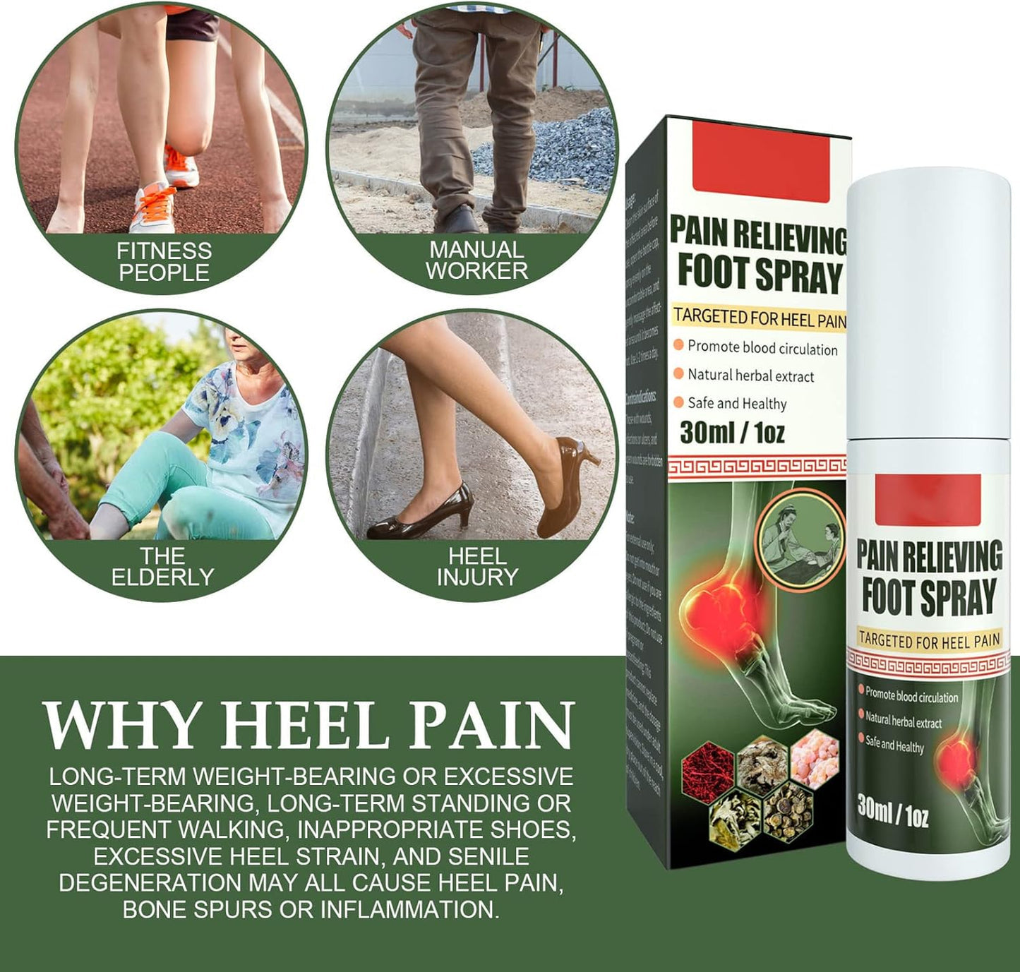Foot & Joint Pain Relieving Spray - (Buy 1 Get 1 Free)