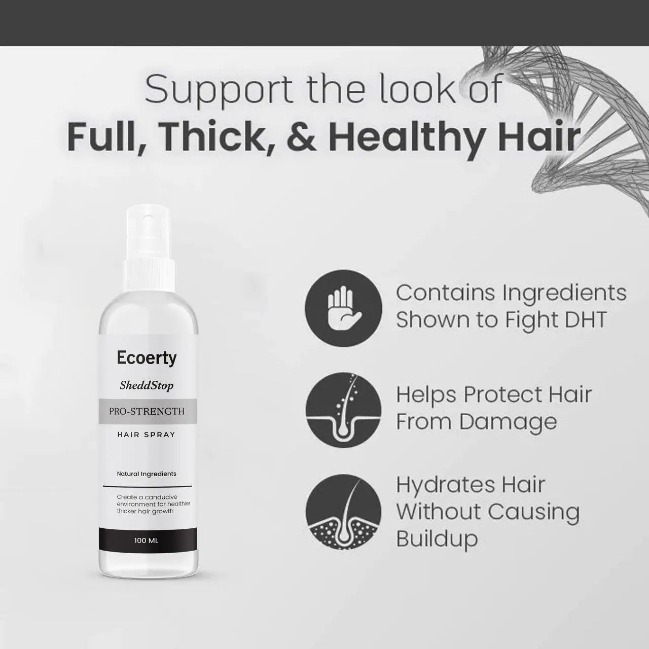 Ecoerty Sheddstop Pro-Strength Hair Spray 100Ml Pack Of 1