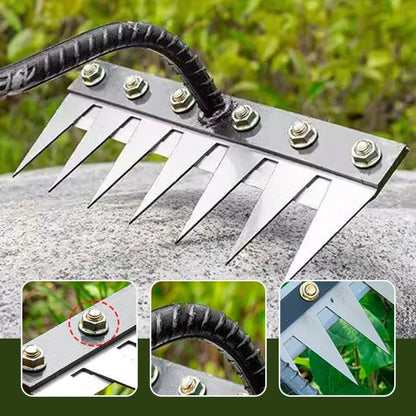 5-Teeth Carbon Steel Garden Weeding Rake