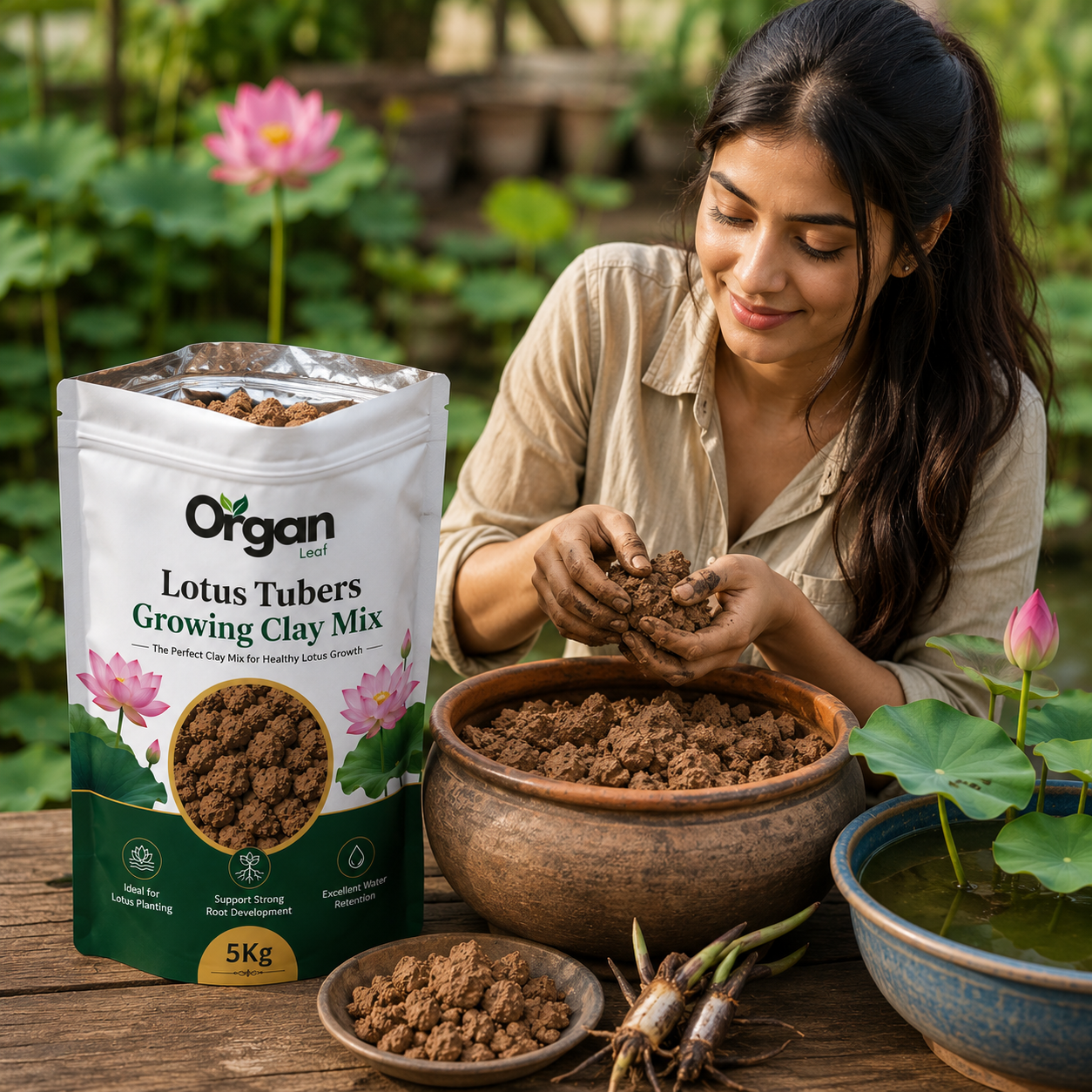 Lotus Tubers Growing Clay Mix