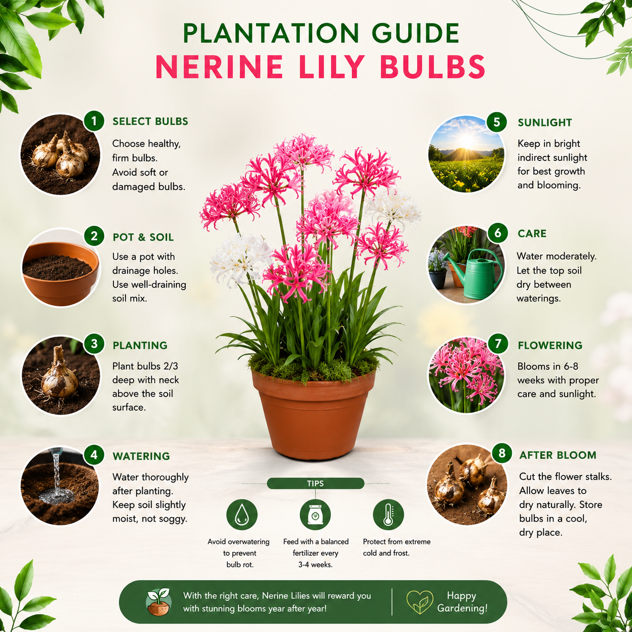 Nerine Lily Flower Bulbs (Mix Colour )