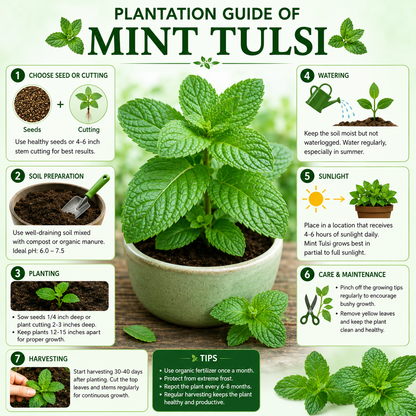 Mint Tulsi Live  Plant