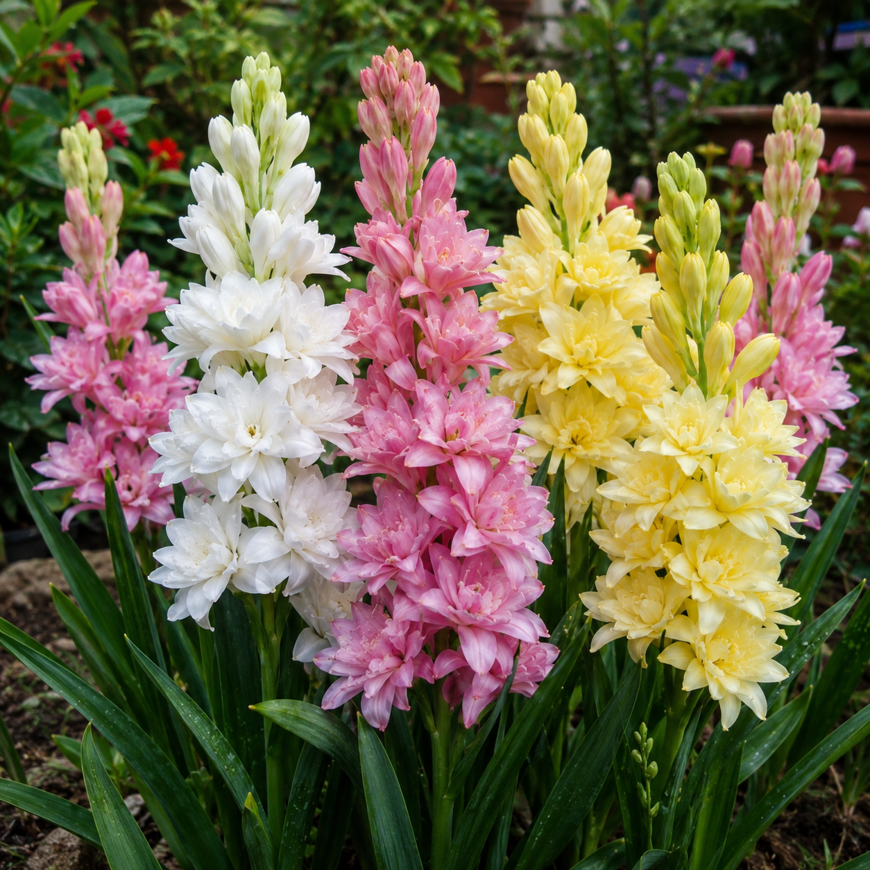 Mix Colour Double Petal Rajnigandha Bulbs