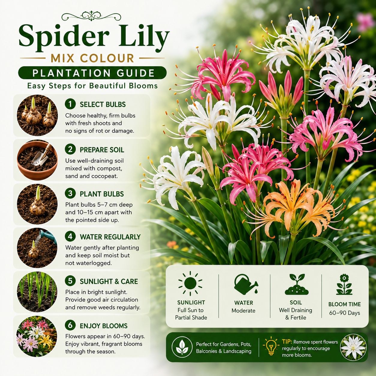 Spider Lily Mix Colour Bulbs