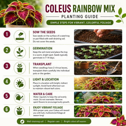 Coleus Rainbow Mixed Seeds