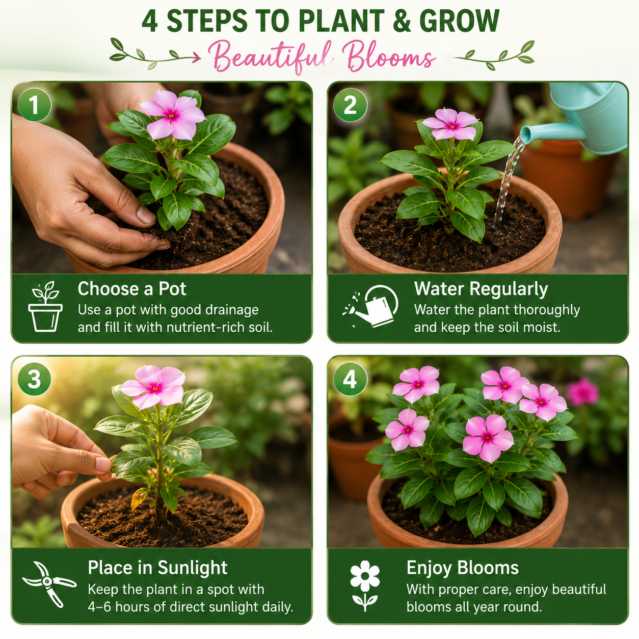 Periwinkle Flower Live Plant( Sadabahar)