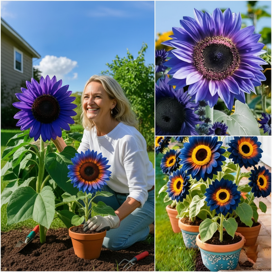 Blue Flame Sunflower Seeds🌻 + 100 Grams Organic Pot Mix Free🌱