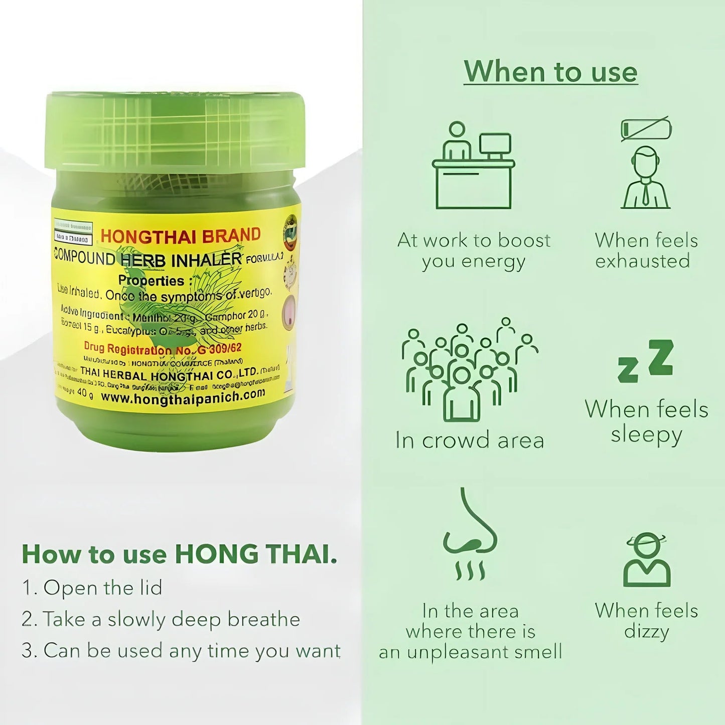 Hong Thai Traditional Herbal Inhaler 🌿🌬️(Buy 1 Get 1 Free)